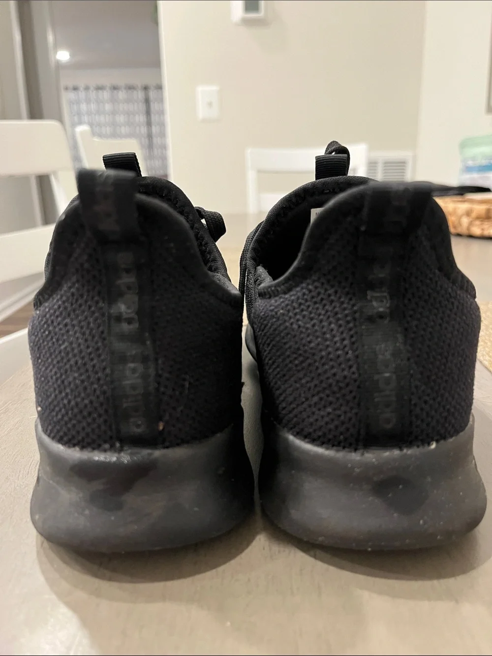 adidas Swift Run Black Knit Sneakers with Iridescent Three Stripes